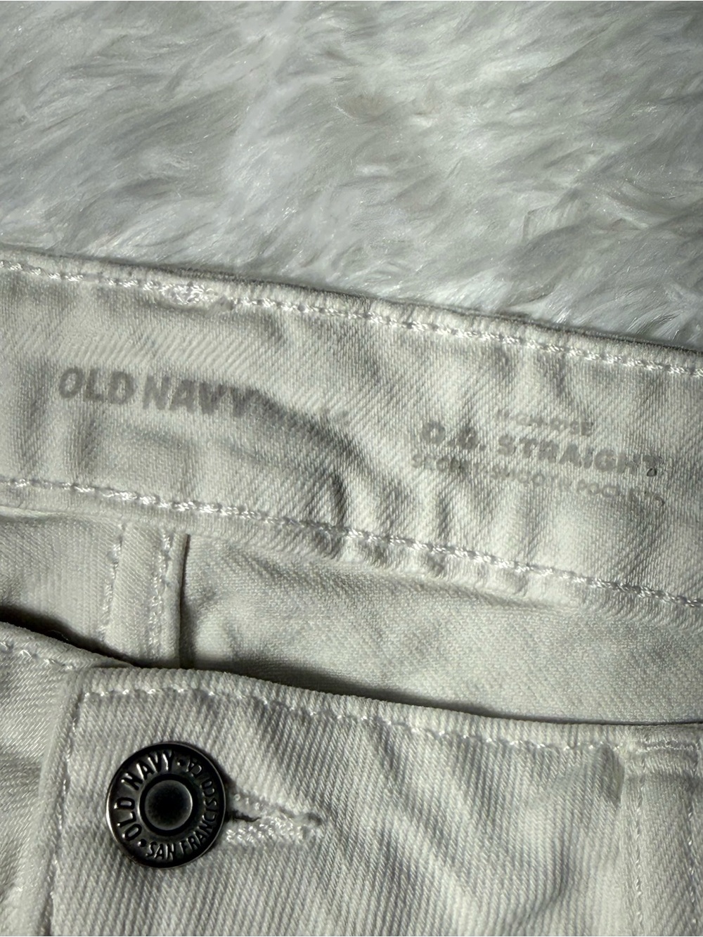 Old Navy White High Rise Denim Shorts Size 14 OG Straight Stretch - Picture 4 of 9